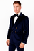 Navy Blue Velvet Double Breasted Suits - Velvet Pants - Slim Fit Suit