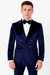 Navy Blue Velvet Double Breasted Suits - Velvet Pants - Slim Fit Suit