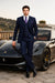 Mens 2 Button Modern Fit Vested Wool Suit in Eggplant
