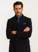 Navy Blue Wool Overcoat – Double Breasted Winter Topcoat for Men