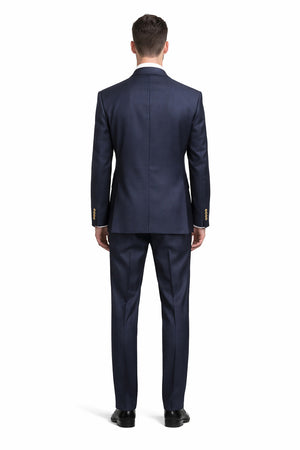Mens Double Breasted Blazer - Wool Navy Blue Sport Coat With Gold Buttons - Image 2