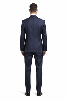 Mens Double Breasted Blazer - Wool Navy Blue Sport Coat With Gold Buttons - Image 2