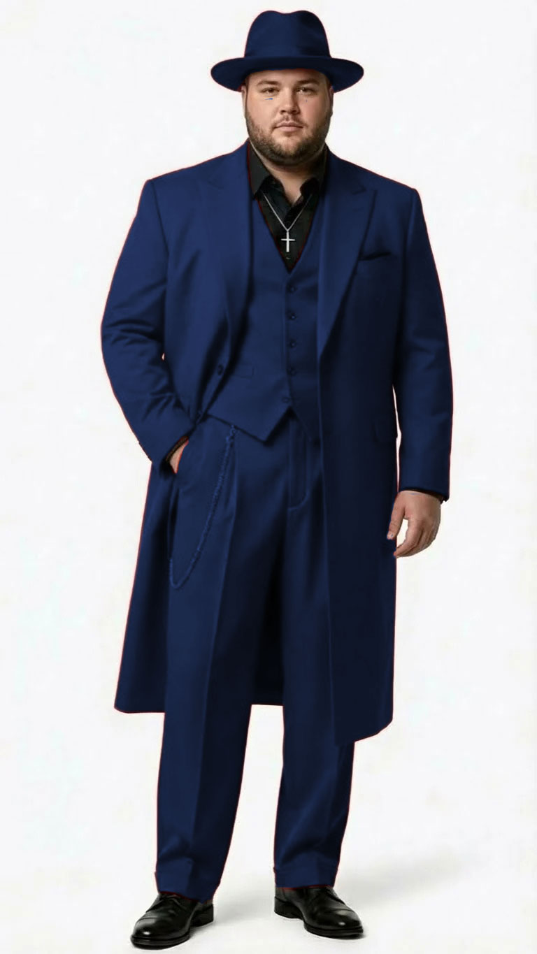 Men’s 1920s Burgundy Zoot Suit – Long Mafia Gangster Three-Piece Vintage Outfit Zuit Pachuco Style