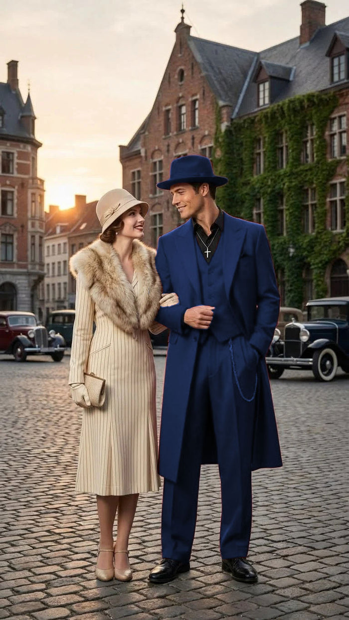 Men’s 1920s Burgundy Zoot Suit – Long Mafia Gangster Three-Piece Vintage Outfit Zuit Pachuco Style