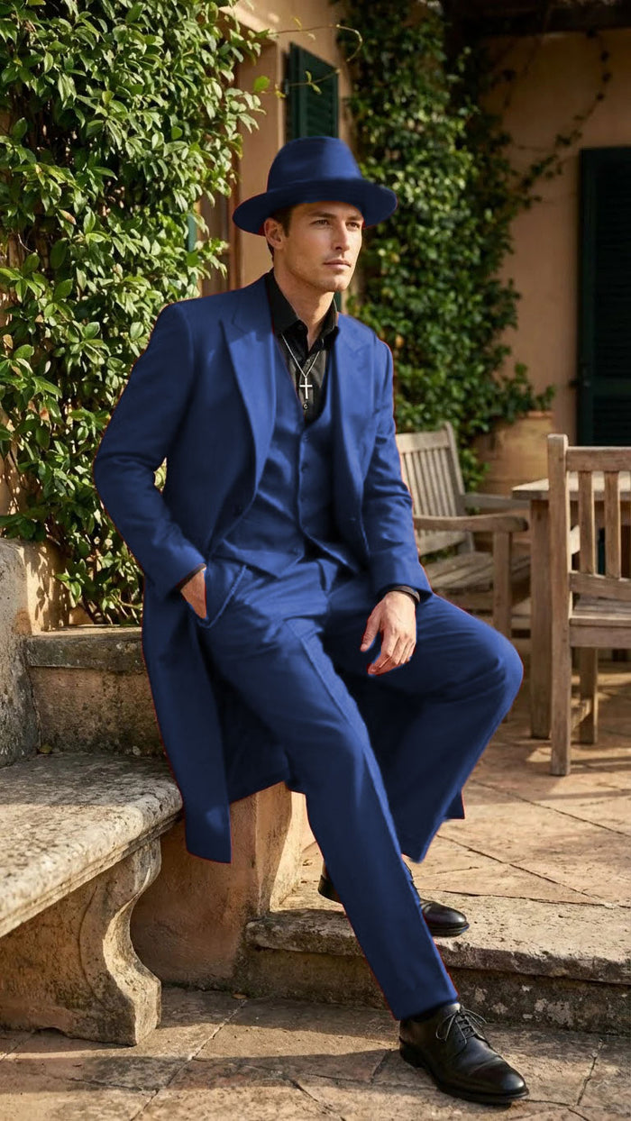 Men’s 1920s Burgundy Zoot Suit – Long Mafia Gangster Three-Piece Vintage Outfit Zuit Pachuco Style