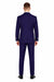 Men’s Navy Blue Double Breasted Wool Suit with Signature Buckle Closure Designer Tailored Fit