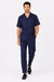 Men's Dark Navy 100% Linen Short Sleeve Plain Casual Casual Two Piece Mens Walking Outfit For Sale Pant Sets Suit With Pleated Pant - Mens Linen Suit