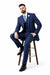 Navy Men's 2 Button Suit With Notch Collar Vest