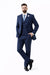 Navy Men's 2 Button Suit With Notch Collar Vest