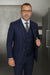 Wool Suit - Italian Made Business Suit by Statement Men's 3 Piece 100% Wool Fashion Suit - Herringbone Stripes