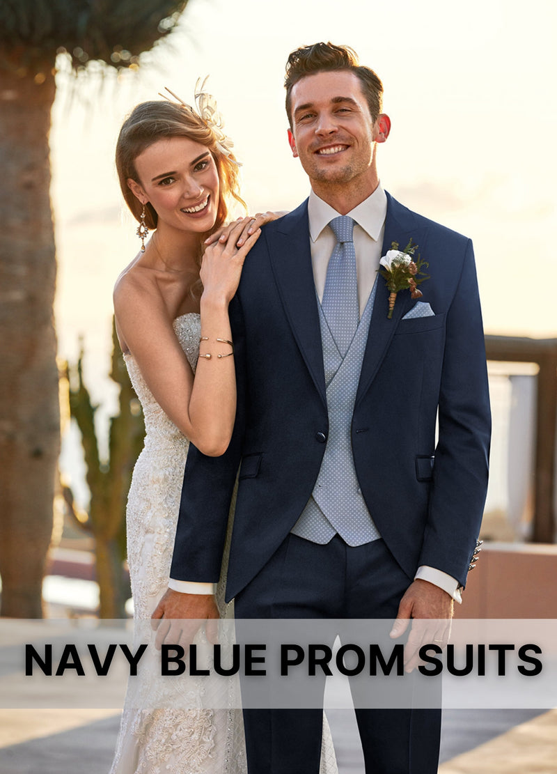 navy blue prom suits