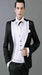 Men's Black and White  Lapel Peak Lapel Vested 3 Piece 1 Button Tuxedo With White Lapel Suit with white vest or black vest