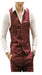 Men's Matching Waistcoat Casual Suit Dress Tuxedo Wedding Men's Vest ~ Waistcoat ~ Waist Coat & Pants Set Package Combo ~ Combination Wine