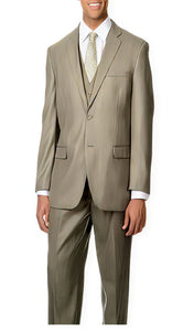Brand: Caravelli Collezione Suit - Caravelli Suit - Caravelli italy Caravelli Men's Tan Shark Pattern 3 Piece Vested Suit