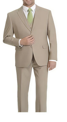 Brand: Caravelli Collezione Suit - Caravelli Suit - Caravelli italy Caravelli Men's  2 Button Tan Vested Slim Fit Fully Lined Suit