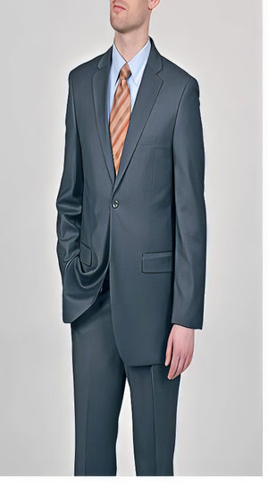Brand: Caravelli Collezione Suit - Caravelli Suit - Caravelli italy Caravelli Men's 2 Button Grey Fully Lined Suit