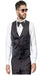Men'S Black 5 Buttons Regular Cut Velvet Waistcoat