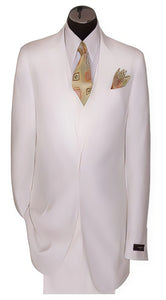 Men'S 2 Button White Regular Basic Cut Flat Front Pants Three Piece Suit