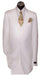 Men'S 2 Button White Regular Basic Cut Flat Front Pants Three Piece Suit