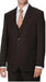 Brand: Caravelli Collezione Suit - Caravelli Suit - Caravelli italy Caravelli Men's 2 Button Brown Pinstripe Vested Double Vent Suit