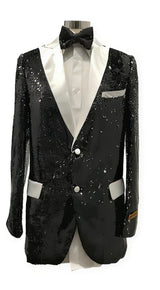 Men's Black Two Button  Suit