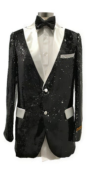 Men's Black Two Button  Suit
