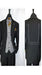 Fortino Landi Black Men's Vested  3 Button Suit Jacket