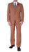 Men's Stylish 1 button suits  vest peak lapel Brown suits pleated pants