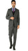 Black Suit Gray Vest Charcoal Grey 2 Button 3 Piece Vested Suit + Black Vest Slim Fit or Regular Fit