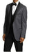Men's One Button Tuxedo Shawl Lapel Dark Gray vested Suit