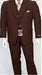 Men's Poly Poplin Brown 3 Piece  Matching Vest Dress Suit