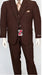 Men's Poly Poplin Brown 3 Piece  Matching Vest Dress Suit