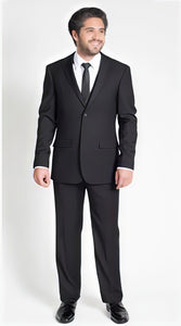 Men's  2 Button Slim Fit Suit Black