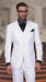 Side Vented Online special Discounted Sale Pleated Pants Vested 3 Piece Regular Fit White