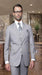 Nice 2 Button Solid Color Gray Men'S Suit With A Vest 3 Piece Tapered Slim Fitted Flat Front Pants