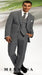 Men's Gray 2 Button Vested 3 Piece three piece suit - Jacket + Pants + Vest