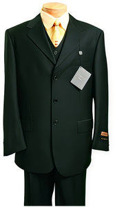 Men's Fashion three piece suit in Luxurious Black