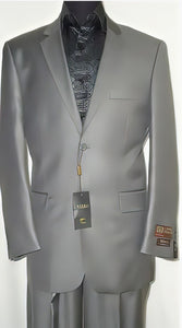 Mens Sharkskin Suits Two Button Suit New Edition Shiny Sharkskin Silver Gray