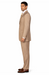 New Men'S Peak Lapel Pinstripe Stripe Suits Vested In Tan ~ Beige Pleated Pants - Three Piece Suit