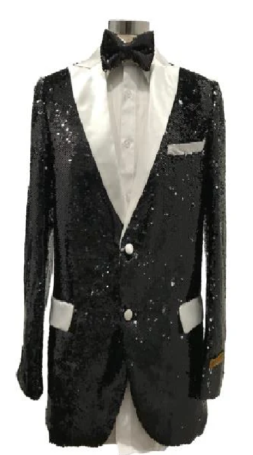 Men's Two Button Black Suit