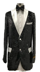 Men's Two Button Black Suit
