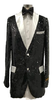 Men's Two Button Black Suit