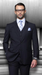 Side Vented Online special Discounted Sale Pleated Pants Vested Suits Men's 3 Piece Regular Fit Dark Navy