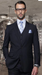 Nice 2 Button Solid Color Dark Navy Men'S Suit With A Vest 3 Piece Tapered Slim Fitted Flat Front Pants