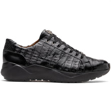 Marco Di Milano Nino Men's Black Sleek Genuine Caiman Crocodile Sneaker