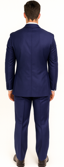 Notch Lapel 2 Button Slim Fit Dress Sharkskin Textured Pattern Tapered Fit Suits for Men With Vent Royal Blue Online Discount Fashion Sale