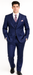 Notch Lapel 2 Button Slim Fit Dress Sharkskin Textured Pattern Tapered Fit Suits for Men With Vent Royal Blue Online Discount Fashion Sale