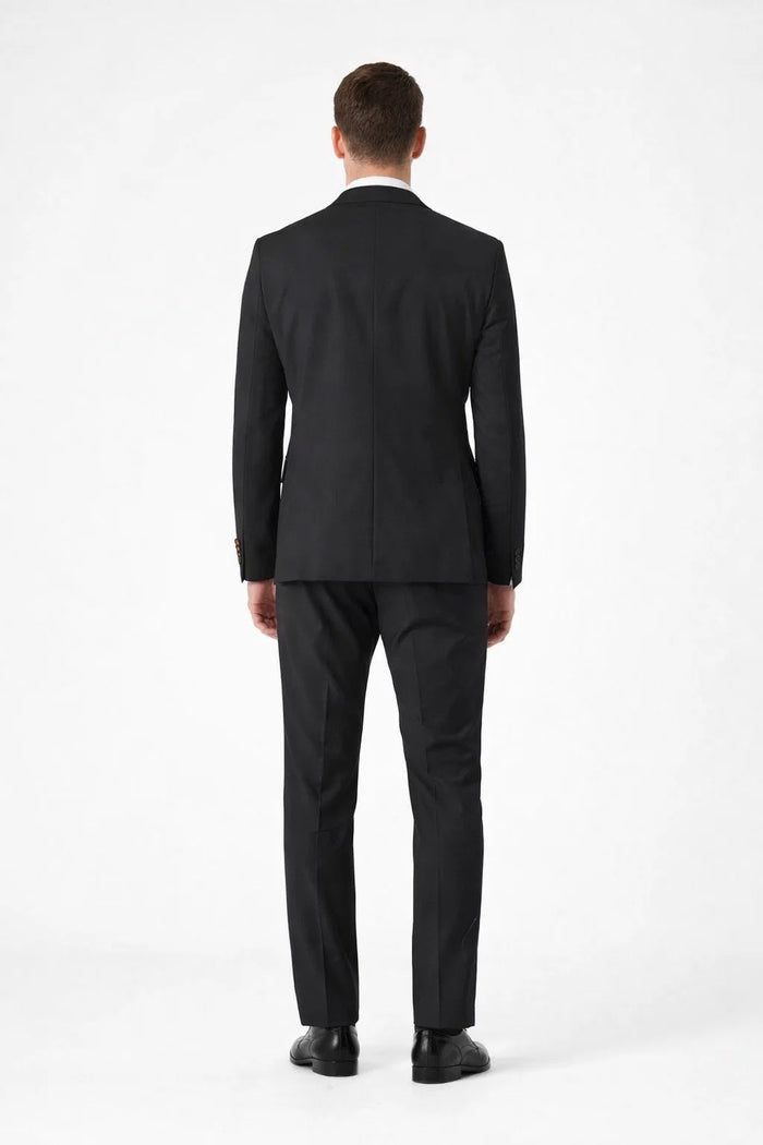Novello Black, Modern Fit, Pure Wool Suit by Tiglio Luxe Modern Fit