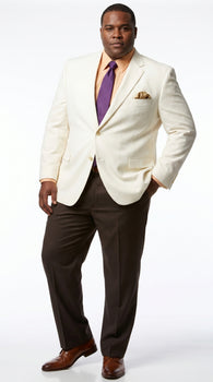 Men’s Ivory Cream Blazer with 2 Button Front, Off White Dress Casual Sport Coat