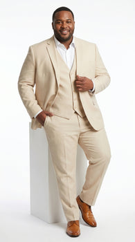 Men’s Champagne Wedding Suit with Vest, Summer Formal Groom and Beach Wedding Suit